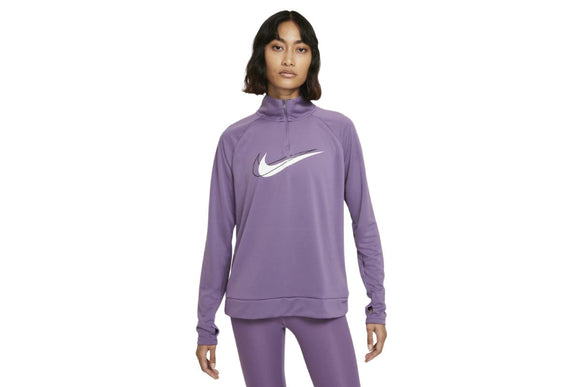 NNEKG Womens Dri FIT Swoosh Run Half Zip Layer Top (Amethyst Smoke White Size M)