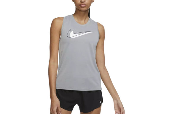 NNEKG Womens Dri FIT Swoosh Run Tank (Particle Grey Reflective Silver Size L)