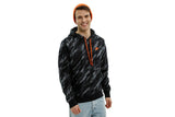NNEKG Mens Sportswear Special Edition All Over Print Pull Over Hoodie (Black Orange Size L)