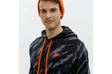 NNEKG Mens Sportswear Special Edition All Over Print Pull Over Hoodie (Black Orange Size S)