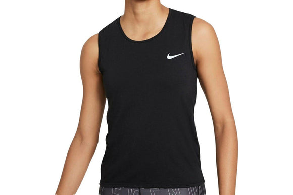 NNEKG Womens Dri FIT Run Tank (Black Bright Crimson Reflective Silver Size L)