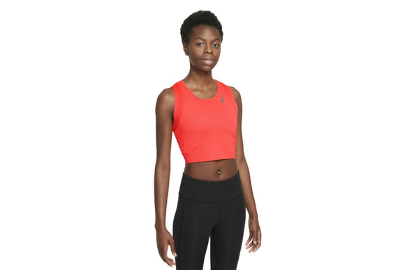 NNEKG Womens Dri FIT Race Crop Top (Bright Crimson Reflective Silver Size S)