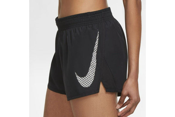 NNEKG Womens Dri FIT Icon Clash 10K Shorts (Black White Size S)