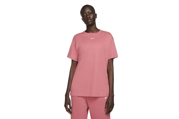 NNEKG Womens Sportswear Essential Boyfriend Fit Short Sleeve Top (Archaeo Pink White Size M)