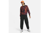 NNEKG Womens Sportswear Trend Fleece Crew All Over Print Sweatshirt (Black Orange Size XL)