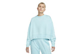NNEKG Womens Sportswear Essential Fleece Oversized Crew Sweatshirt (Copa White Size XL)