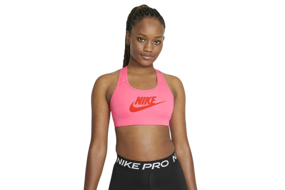 NNEKG Womens Dri FIT Swoosh Club Futura GX Bra (Hyper Pink Bright Crimson Bright Crimson Size M)