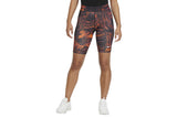 NNEKG Womens Sportswear Essential All Over Print Shorts (Black Orange Size S)