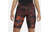 NNEKG Womens Sportswear Essential All Over Print Shorts (Black Orange Size S)