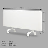 NNEDPE Nobo 2000W NTL4S20-FS40 Electric Panel Heater Thermostat & Castors