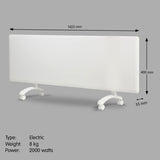 NNEDPE Nobo 2400W NTL4S24-FS40 Electric Panel Heater Thermostat & Castors