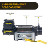 NNEDPE 12000LBS 12V Electric Winch Synthetic Rope Off Road 4x4 Truck