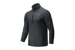 NNEKG Balance Mens Core Space Dye Quarter Zip Sweatshirt (Black Grey Size XL)