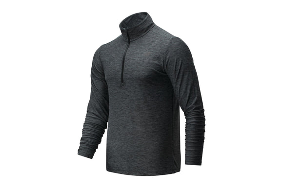 NNEKG Balance Mens Core Space Dye Quarter Zip Sweatshirt (Black Grey Size XL)