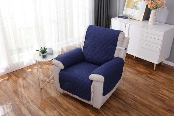 NNEKG Waterproof Sofa Cover Recliner (Navy)