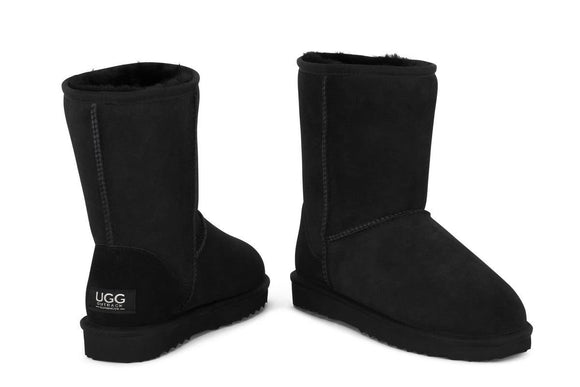 NNEKGE Boots Short Classic - Premium Double Face Sheepskin (Black)