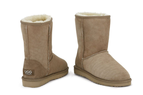 NNEKGE Boots Short Classic Premium Double Face Sheepskin (Pink Size 10M 11W US)