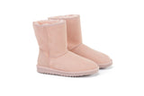 NNEKGE Boots Short Classic Premium Double Face Sheepskin (Pink Size 7M 8W US)