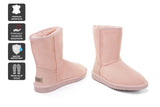 NNEKGE Boots Short Classic Premium Double Face Sheepskin (Pink Size 6M 7W US)