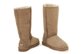NNEKGE Boots Long Classic Premium Double Face Sheepskin (Chestnut Size 7M 8W US)