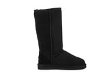 NNEKG Boots Long Classic Premium Double Face Sheepskin (Black Size 7M 8W US)