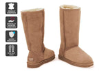 NNEKGE Boots Long Classic Premium Double Face Sheepskin (Chestnut 11M 12W US)