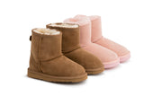 NNEKGE Boots Kids Classic Premium Double Face Sheepskin (Chestnut Size US 6 7 EU 24)