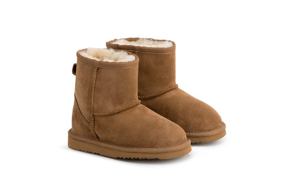 NNEKG Boots Kids Classic Premium Double Face Sheepskin (Chestnut Size US 3 4 EU 34)