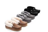 NNEKGE Moccasins Premium Sheepskin (Black Size 8M 9W US)