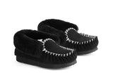 NNEKGE Moccasins Premium Sheepskin (Black Size 8M 9W US)