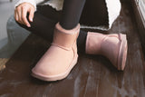 NNEKGE Boots Mini Classic Premium Double Face Sheepskin (Pink Size 9M 10W US)