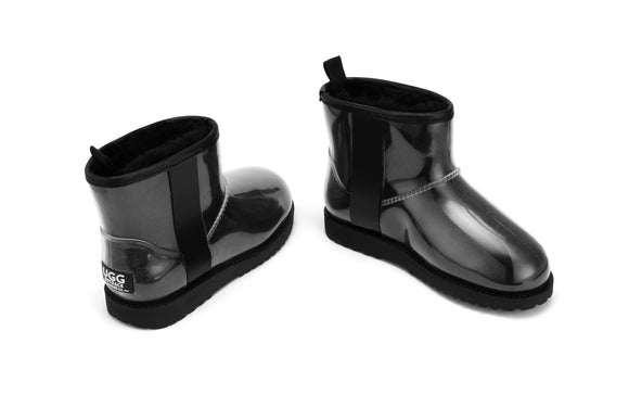 NNEKGE Boots Mini Classic Premium Sheepskin (Clear Black Size 9M 10W)