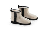 NNEKGE Boots Mini Classic Premium Sheepskin (Clear Natural Size 10M 11W)