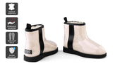 NNEKGE Boots Mini Classic Premium Sheepskin (Clear Natural Size 10M 11W)