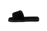 NNEKGE Shearling Slides (Black Size 6M 7W US)