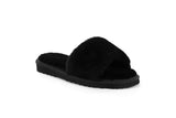 NNEKGE Shearling Slides (Black Size 6M 7W US)