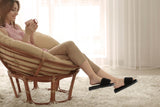 NNEKGE Shearling Slides (Black Size 6M 7W US)