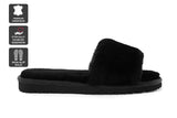 NNEKGE Shearling Slides (Black Size 6M 7W US)