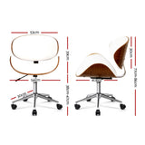 NNEDSZ Wooden & PU Leather Office Desk Chair - White