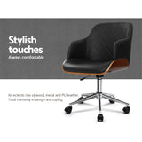 NNEDSZ Wooden Office Chair Computer PU Leather Desk Chairs Executive Black Wood