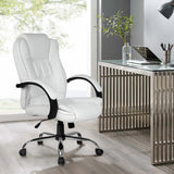 NNEDSZ Office Chair Gaming Computer Chairs Executive PU Leather Seating White