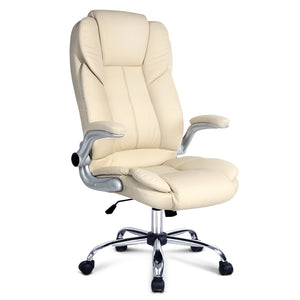 NNEDSZ  Leather Executive Office Desk Chair - Beige