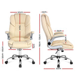 NNEDSZ  Leather Executive Office Desk Chair - Beige