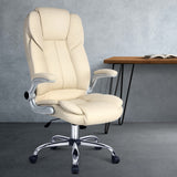 NNEDSZ  Leather Executive Office Desk Chair - Beige