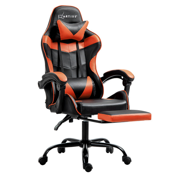 NNEDSZ Gaming Office Chair Executive Computer Leather Chairs Footrest Orange