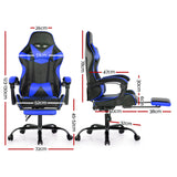 NNEDSZ  Gaming Office Chairs Computer Seating Racing Recliner Footrest Black Blue