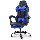 NNEDSZ  Gaming Office Chairs Computer Seating Racing Recliner Footrest Black Blue