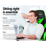 NNEDSZ Office Chair Gaming Chair Computer Chairs Recliner PU Leather Seat Armrest Footrest Black Green