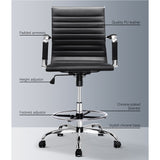 NNEDSZ Office Chair Veer Drafting Stool Mesh Chairs Armrest Standing Desk Black