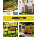 NNEDSZ Outdoor Garden Bench Seat Wooden Chair Patio Furniture Timber Lounge